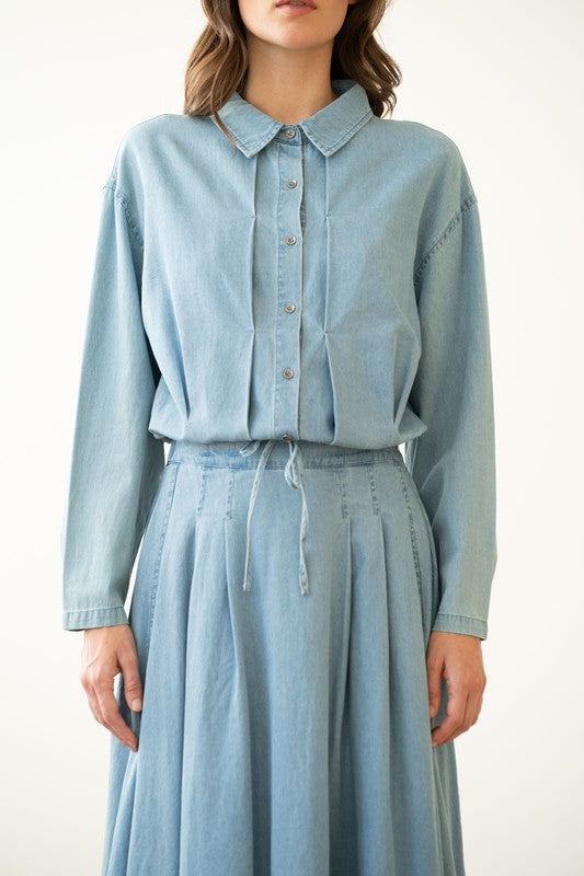 Chloe Chambray Top - Jupe NYC