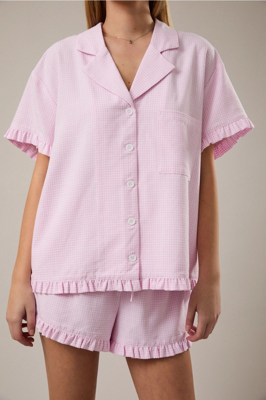 Pink Gingham Pajamas - Jupe NYC