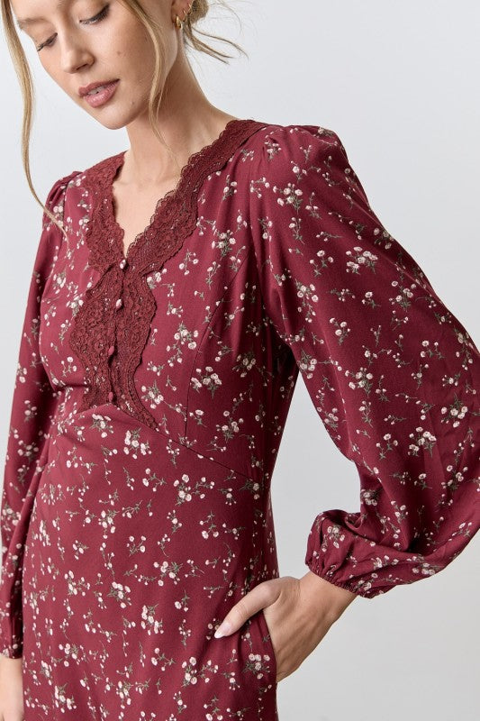 Lila Lace Midi Dress - Jupe NYC