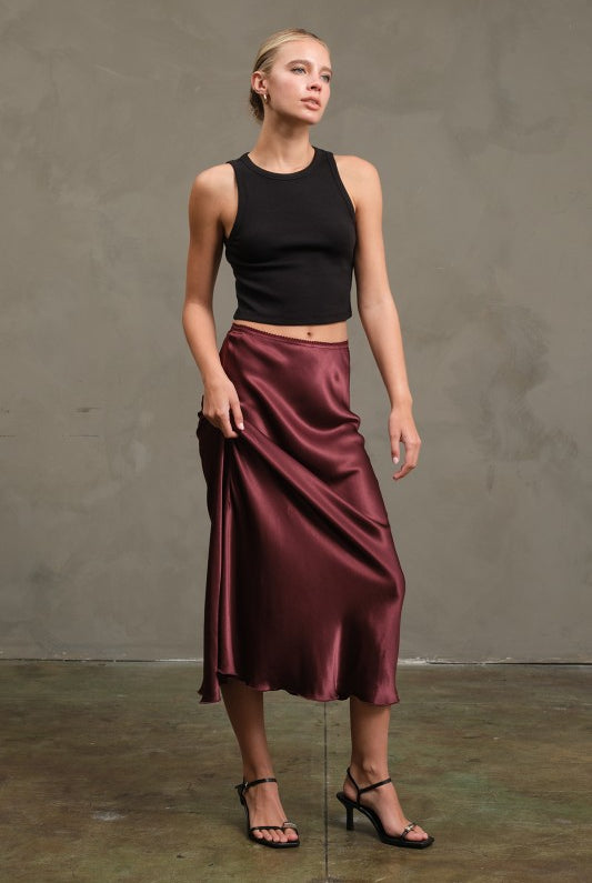 Sloane Satin Slip Skirt - Jupe NYC