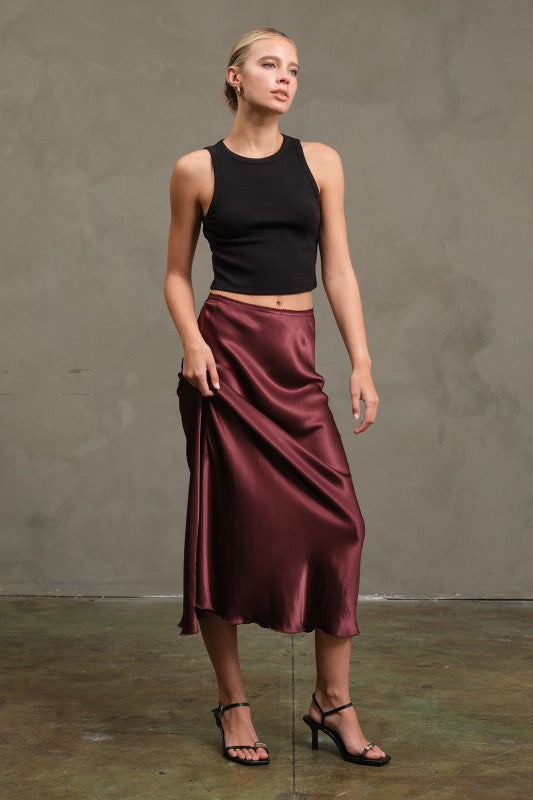 Sloane Satin Slip Skirt - Jupe NYC