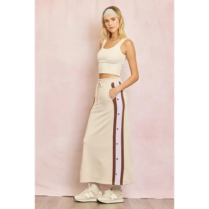 Track Stripe Maxi Skirt - Jupe NYC