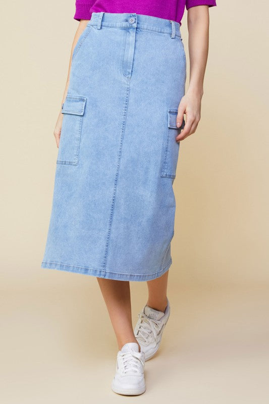 Wren Denim Cargo Skirt | Jupe NYC