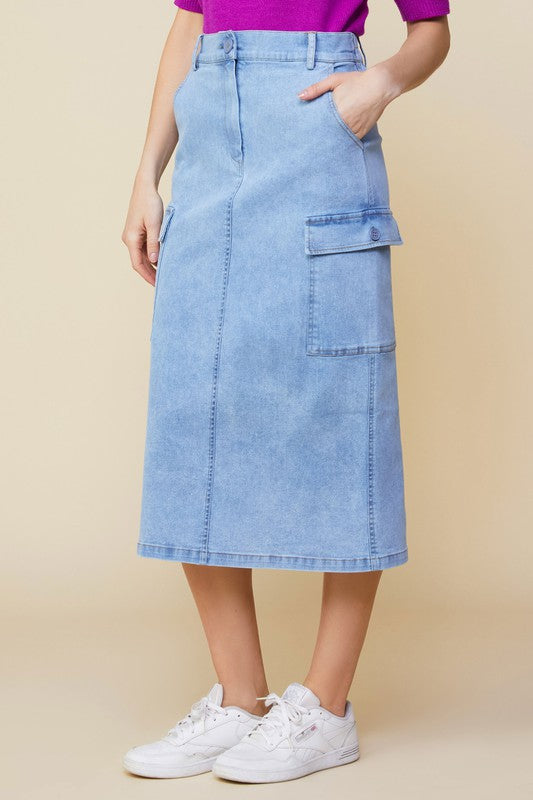 Wren Denim Cargo Skirt | Jupe NYC