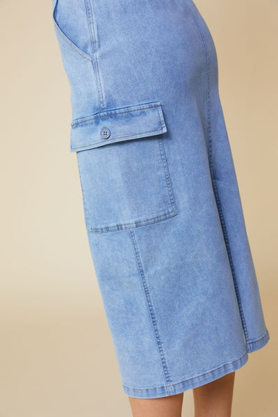 Wren Denim Cargo Skirt