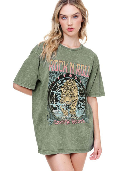 Rock and Roll Savage Heart Graphic Tshirt