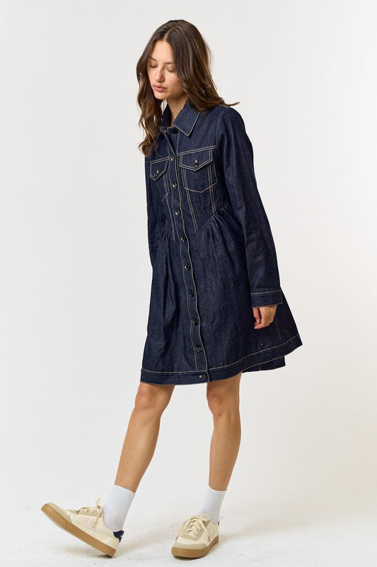 Zoe Denim Dress - Jupe NYC