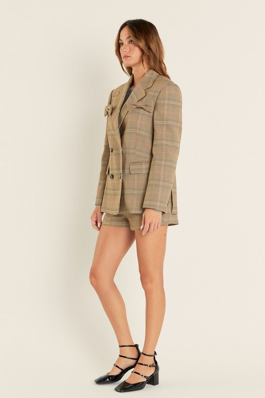 Glen Check Bow Jacket - Jupe NYC