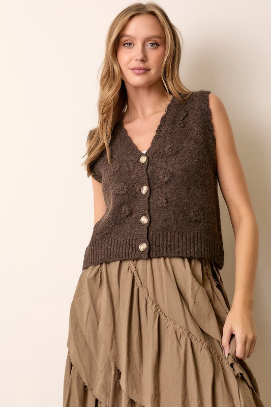 Floral Knit Vest - Jupe NYC