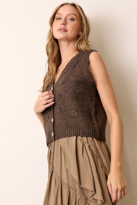 Floral Knit Vest - Jupe NYC
