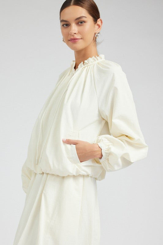 Kendall Balloon Zip Up Jacket | Jupe NYC