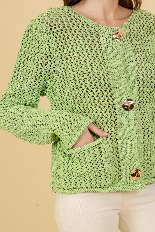トップス Cotton Knit Cardigan 2 Moss Green トップス Cotton Knit Cardigan 2 Moss Green Olive Green