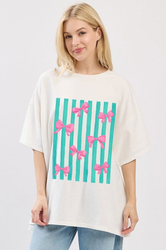 Stripes and Bows Tee - Jupe NYC