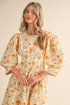 Sunflower Fields Midi Dress - Jupe NYC