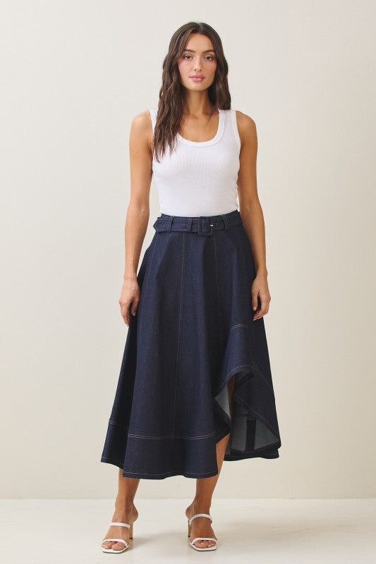 Marina Asymmetrical Midi - Jupe NYC