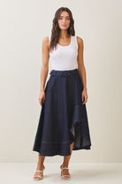 Marina Asymmetrical Midi - Jupe NYC