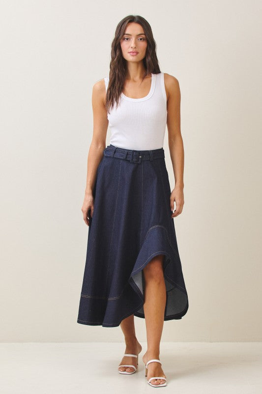 Marina Asymmetrical Midi - Jupe NYC