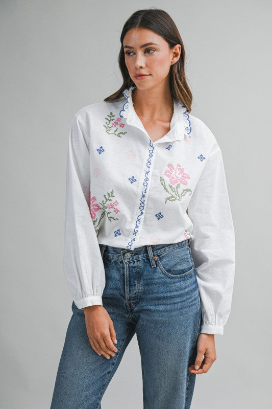 Florentine Floral Top - Jupe NYC