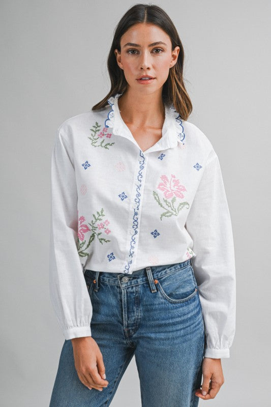 Florentine Floral Top - Jupe NYC
