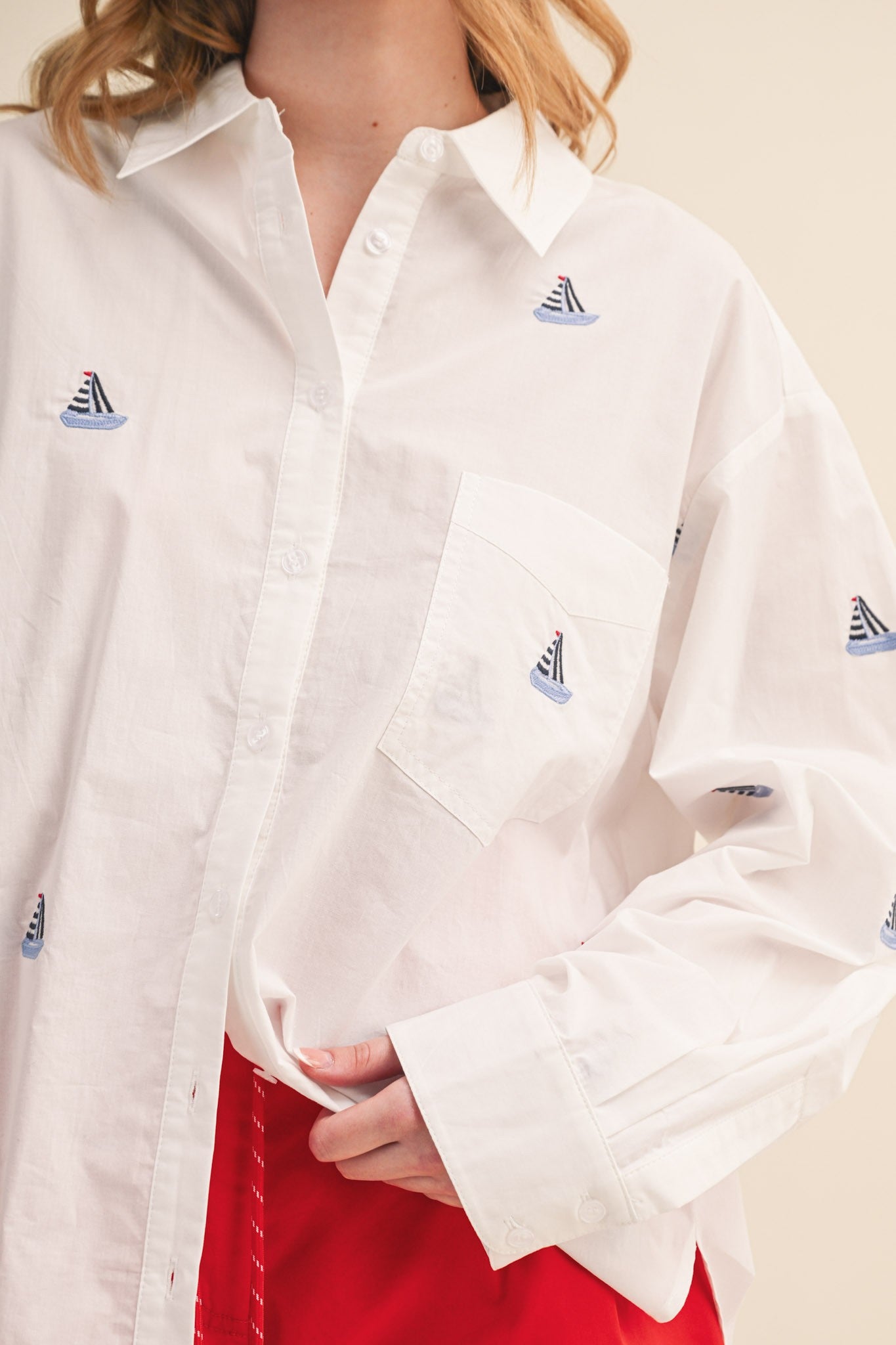 Nautical Button Down Shirt - Jupe NYC