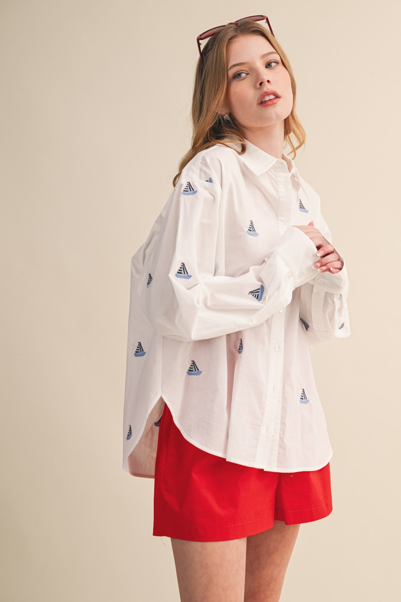 Nautical Button Down Shirt - Jupe NYC