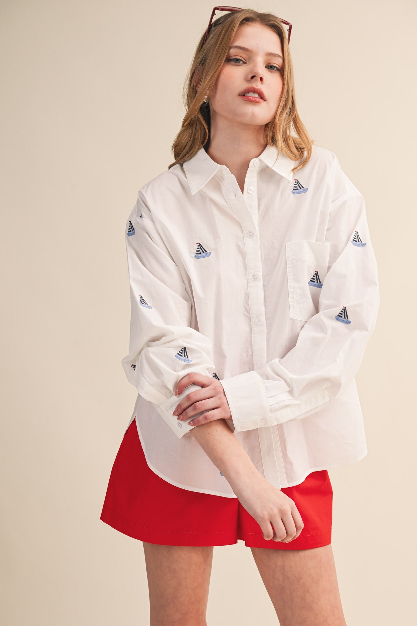 Nautical Button Down Shirt - Jupe NYC