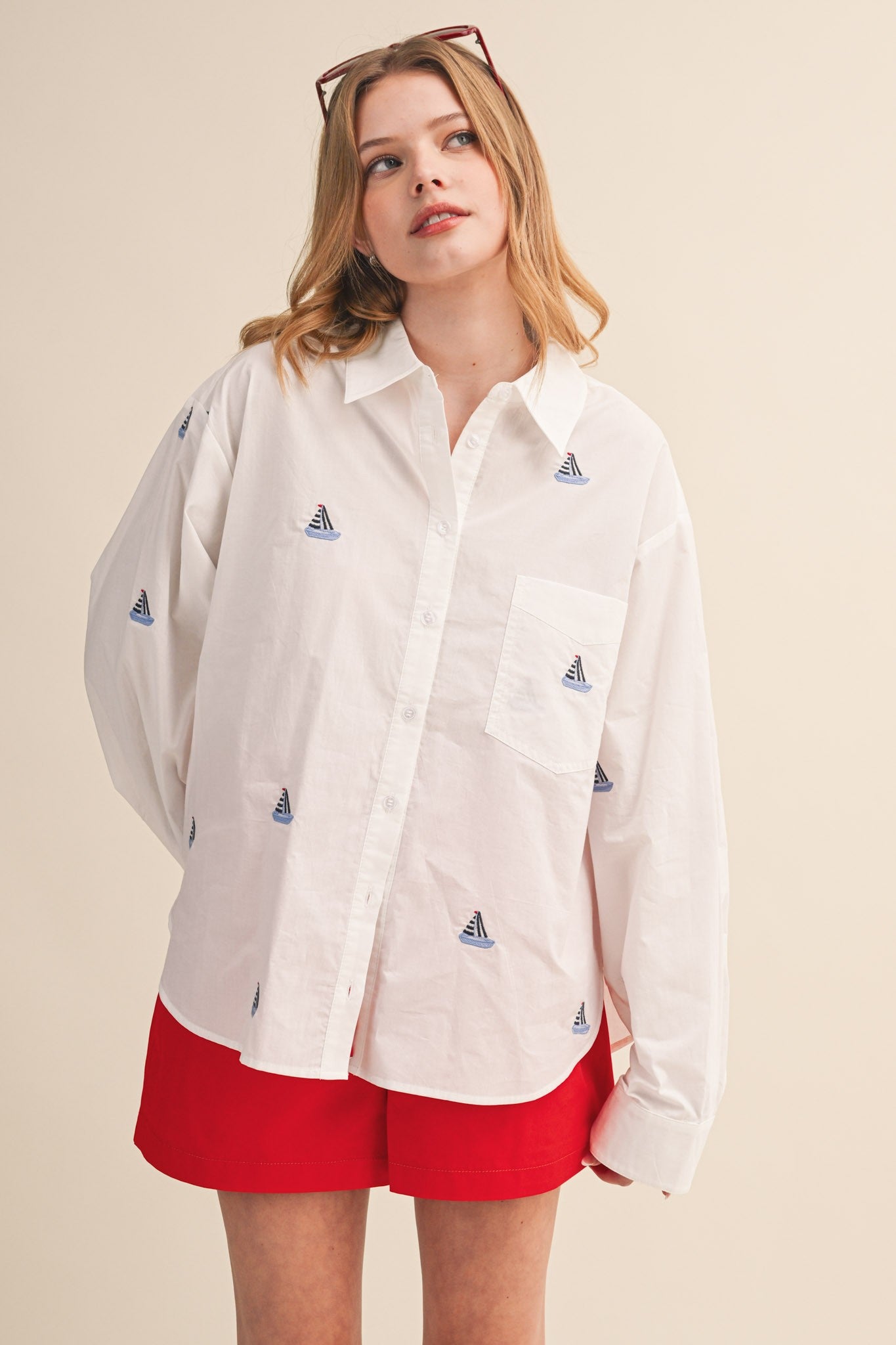 Nautical Button Down Shirt - Jupe NYC