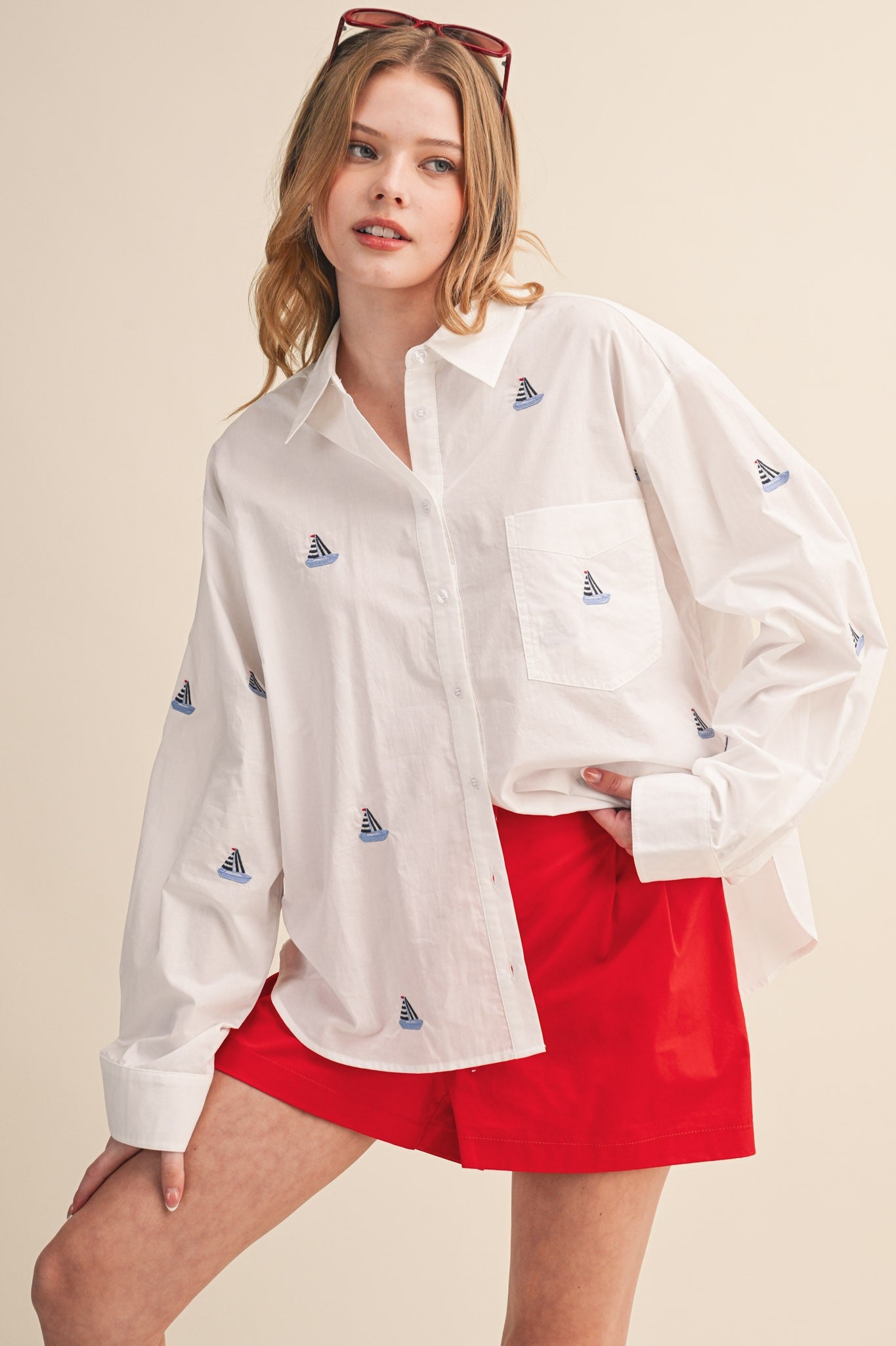 Nautical Button Down Shirt - Jupe NYC