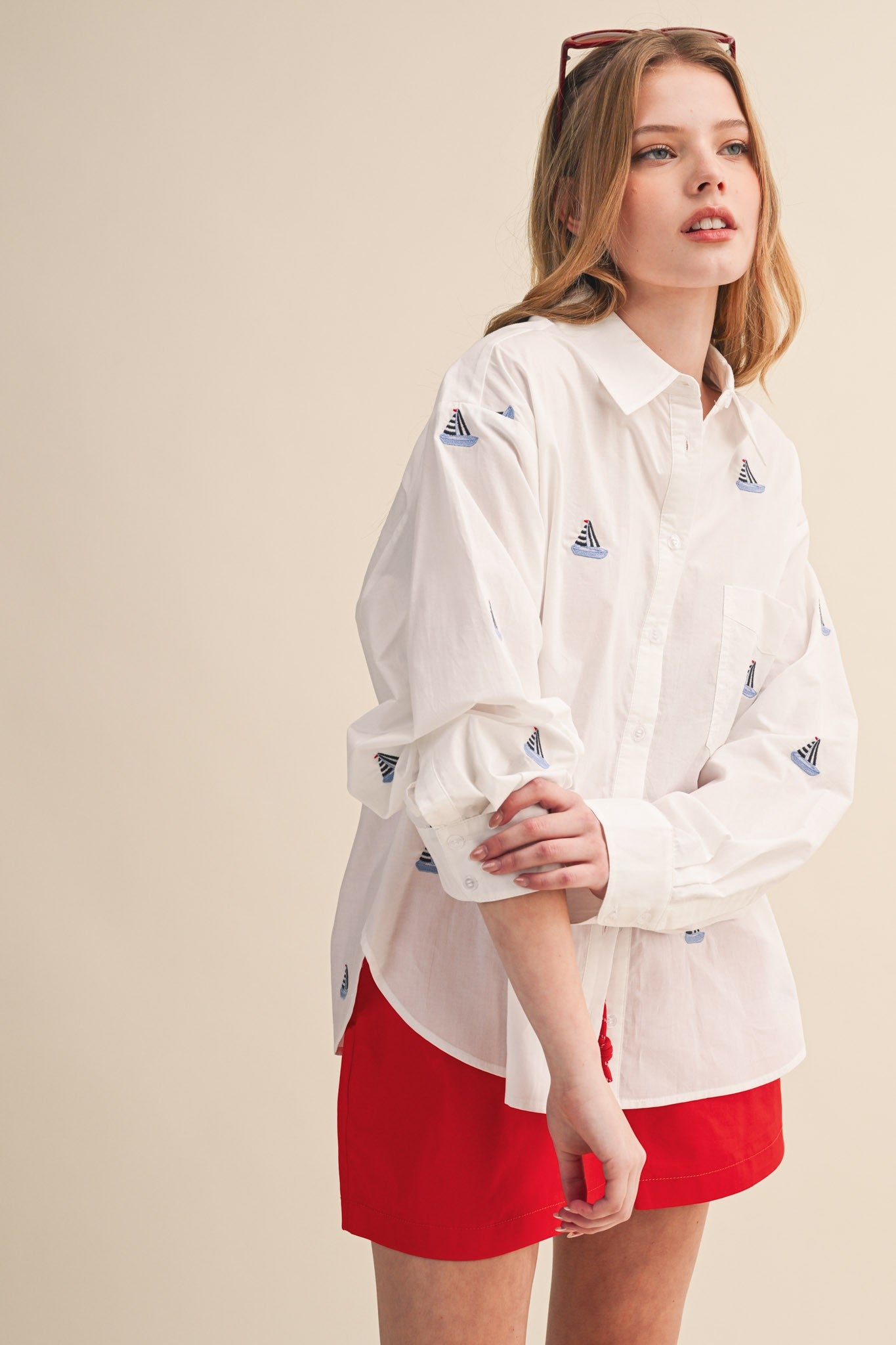 Nautical Button Down Shirt - Jupe NYC