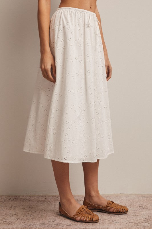 Seaside Eyelet Midi Skirt - Jupe NYC