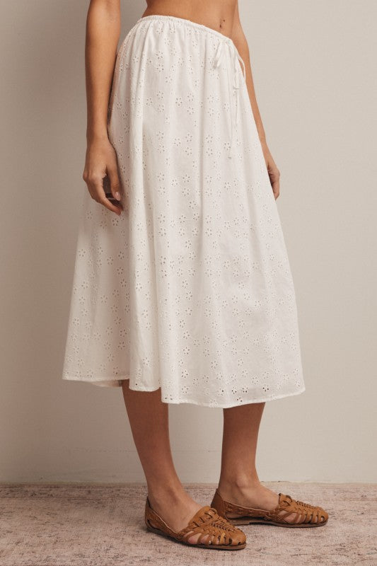Seaside Eyelet Midi Skirt - Jupe NYC