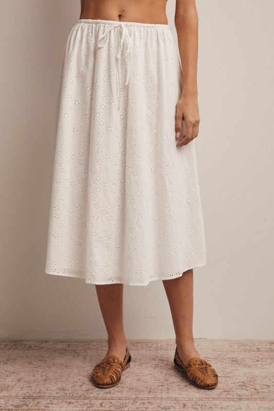 Seaside Eyelet Midi Skirt - Jupe NYC