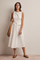 Seaside Eyelet Midi Skirt - Jupe NYC