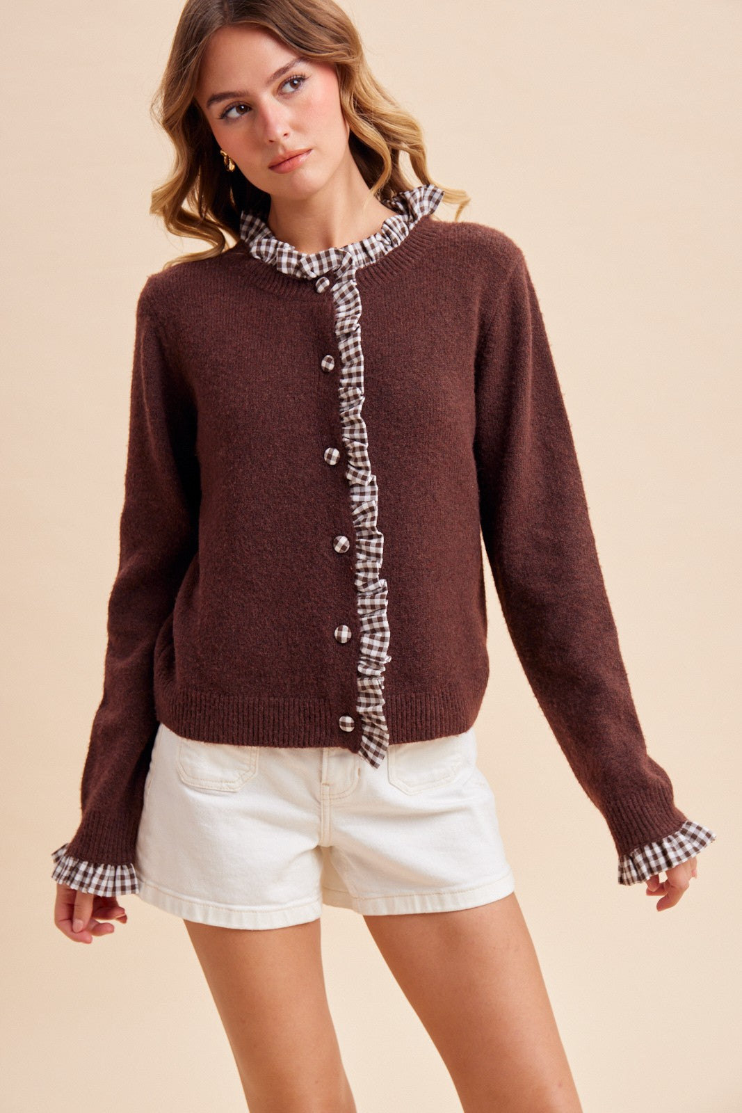 Gingham Cardigan - Jupe NYC