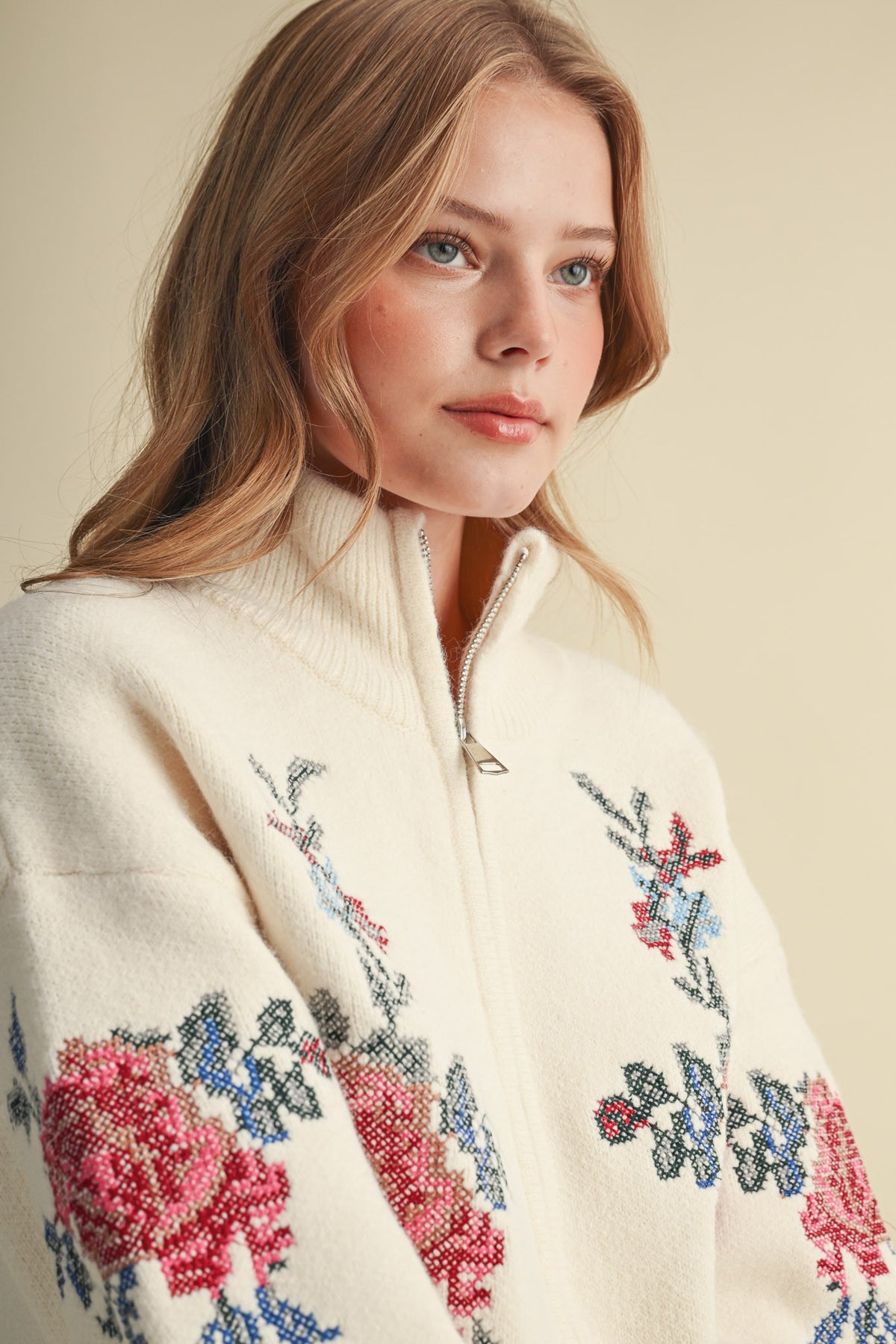 Rosalie Zip-Up Sweater - Jupe NYC