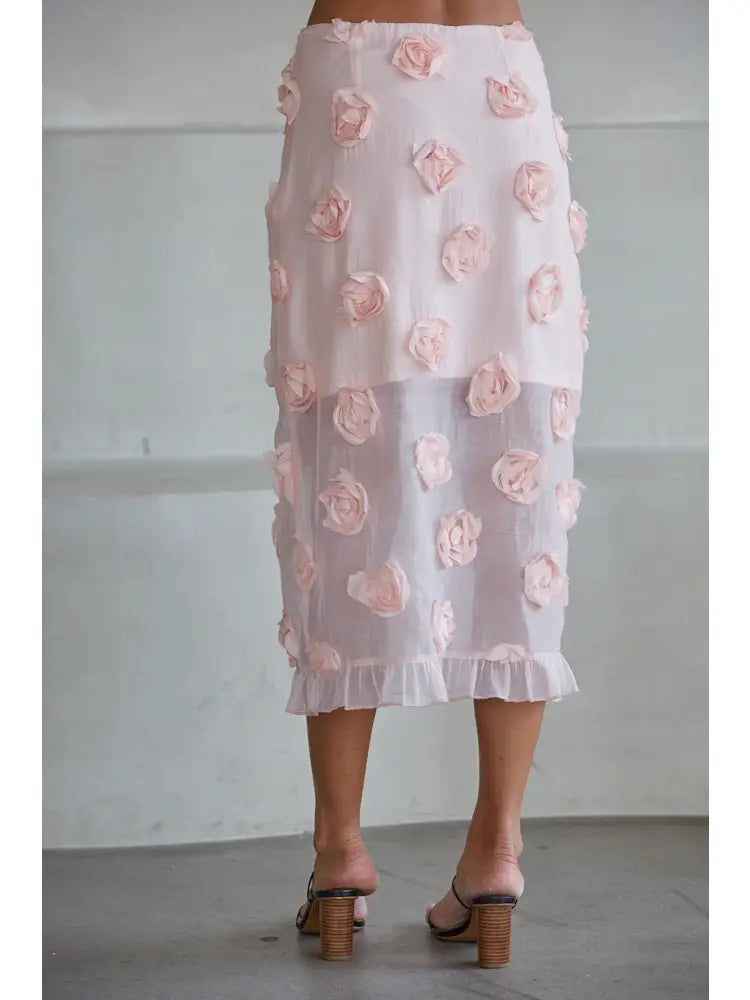 Rosette Midi Skirt - Jupe NYC