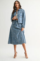 Wildflower Denim Skirt - Jupe NYC