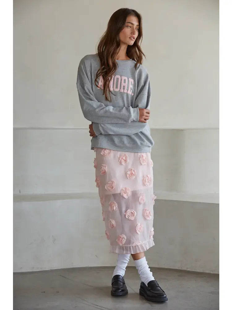 Rosette Midi Skirt - Jupe NYC