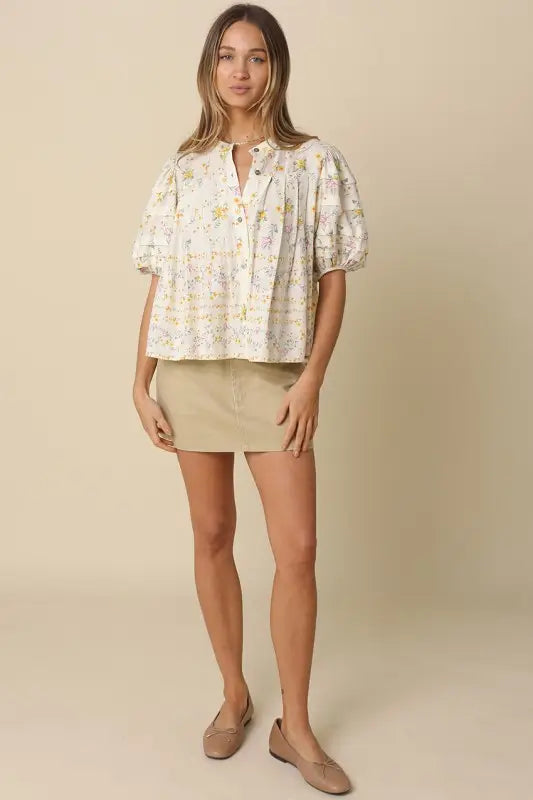 Maddie Floral Top - Jupe NYC