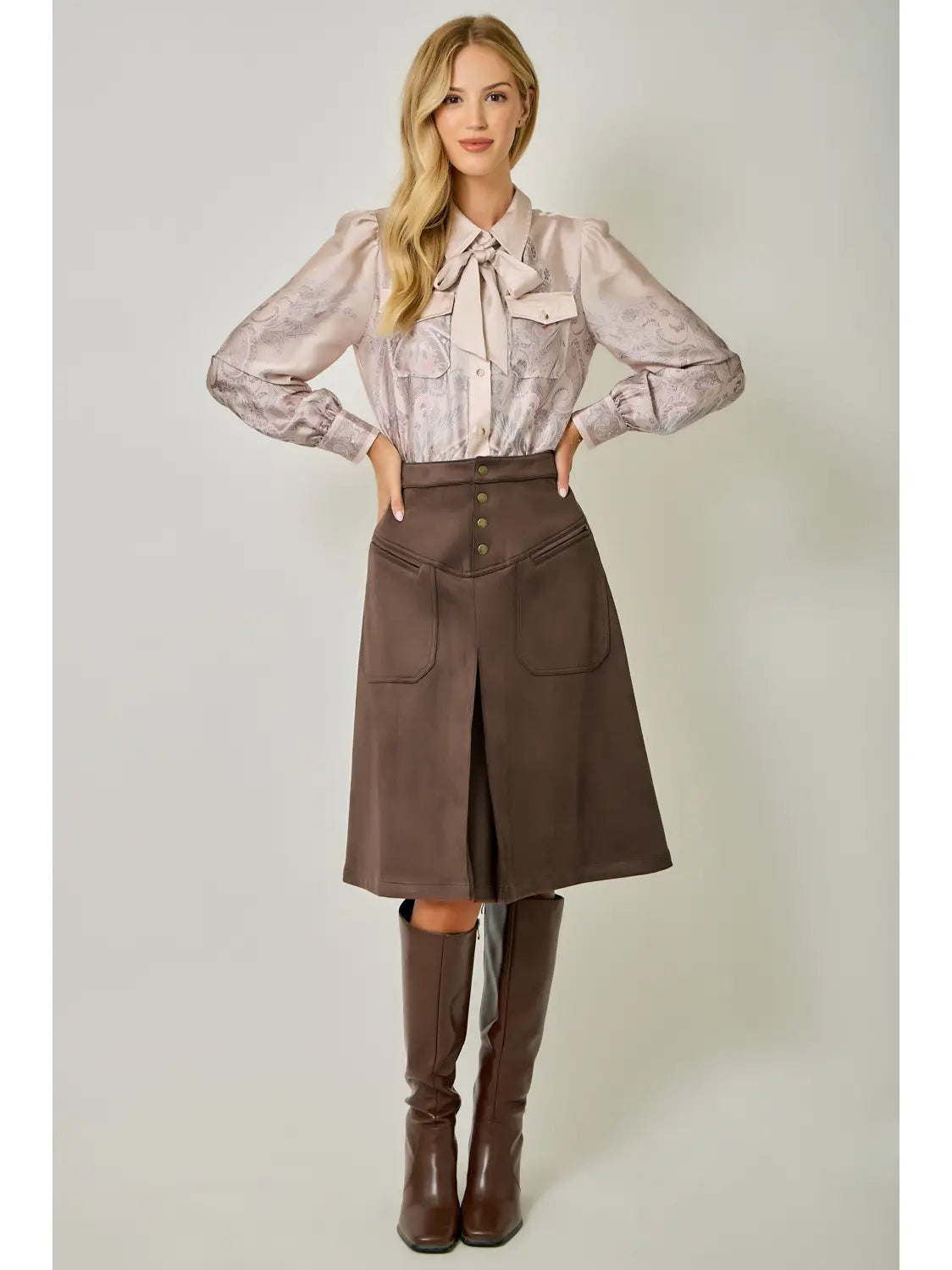 Faye Suede Skirt - Jupe NYC