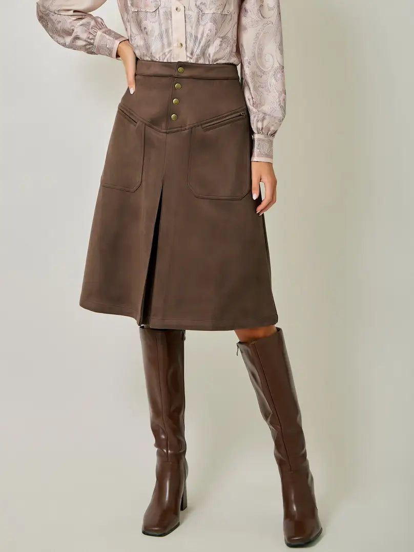 Faye Suede Skirt - Jupe NYC