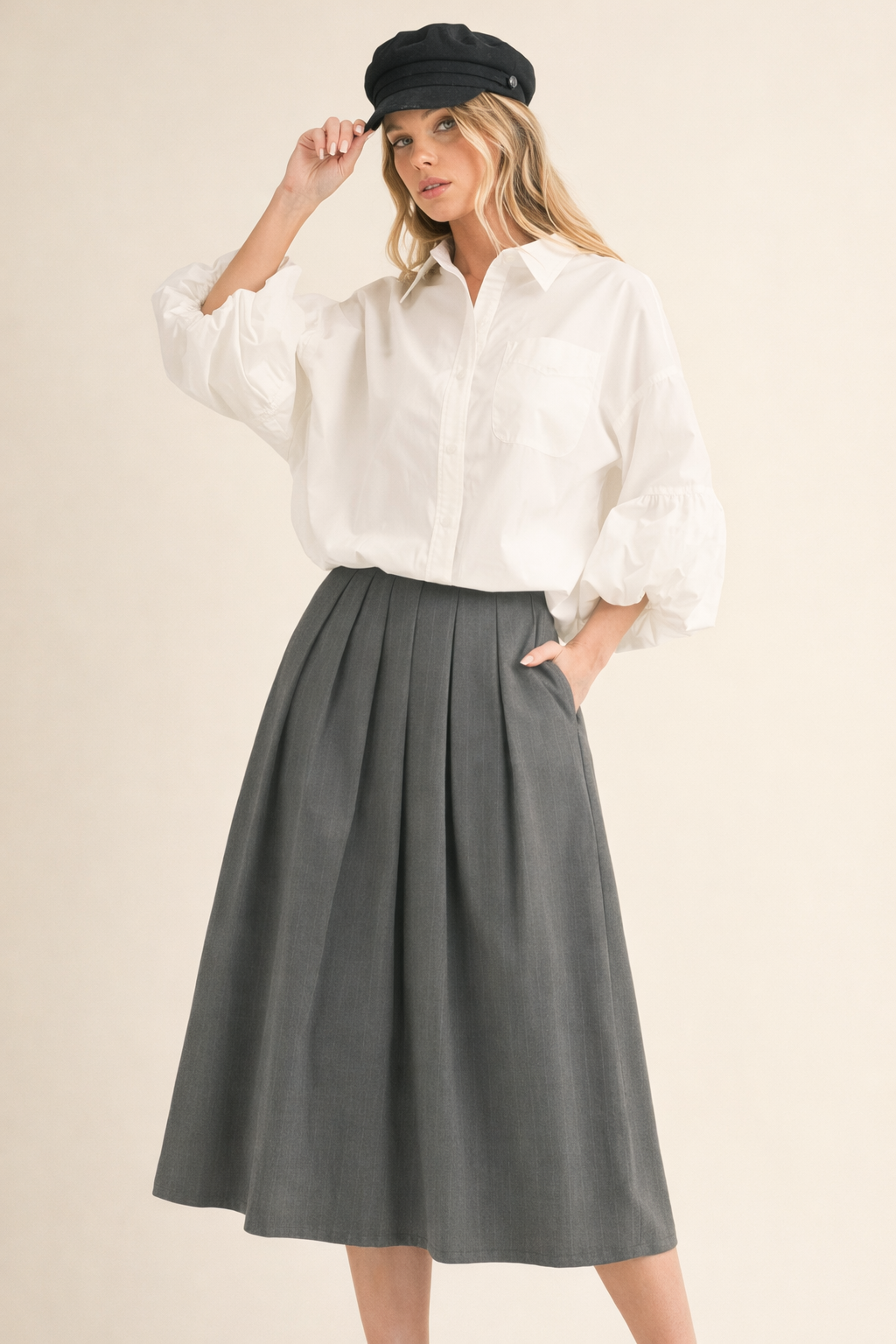 Crosby Bubble Sleeve Top - Jupe NYC