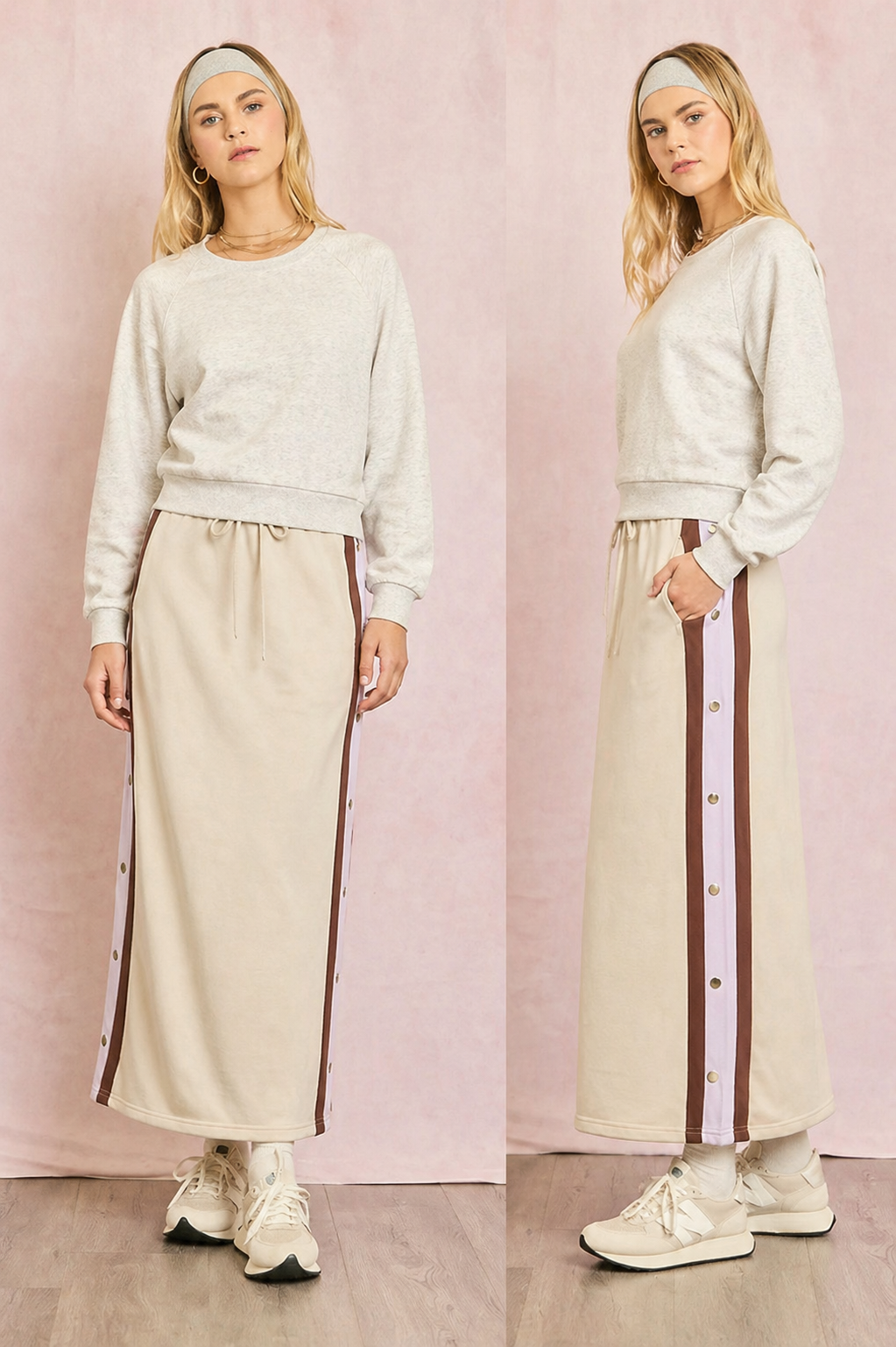 Track Stripe Maxi Skirt - Jupe NYC