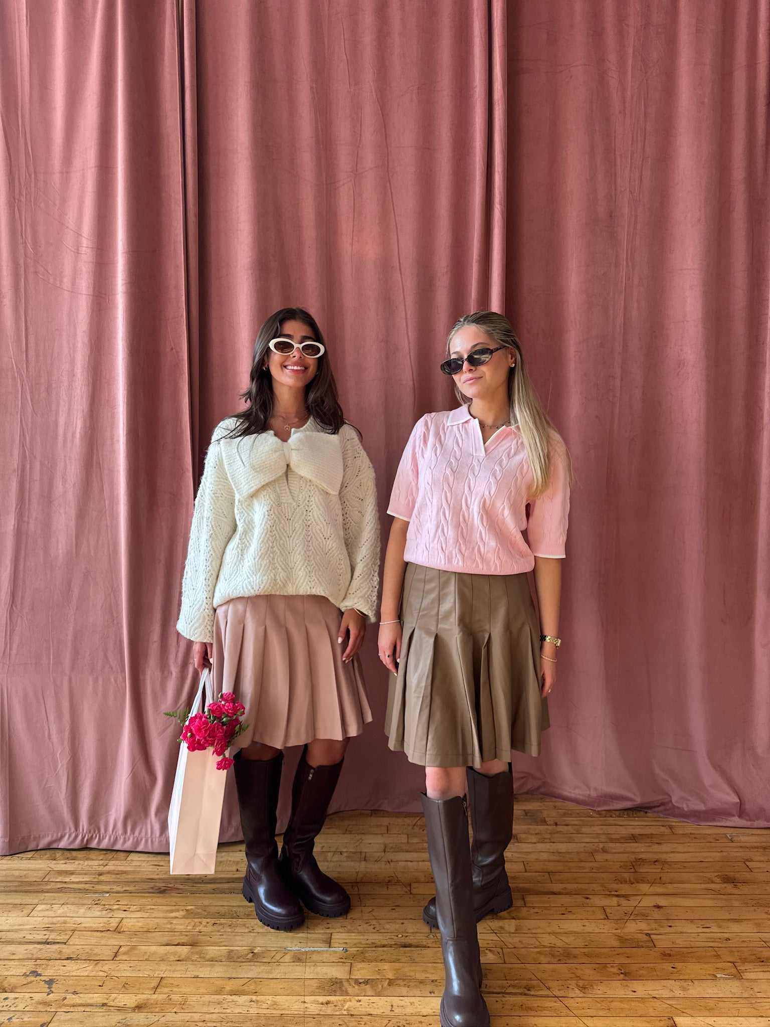 The Leather Pleated Skirt - Jupe NYC