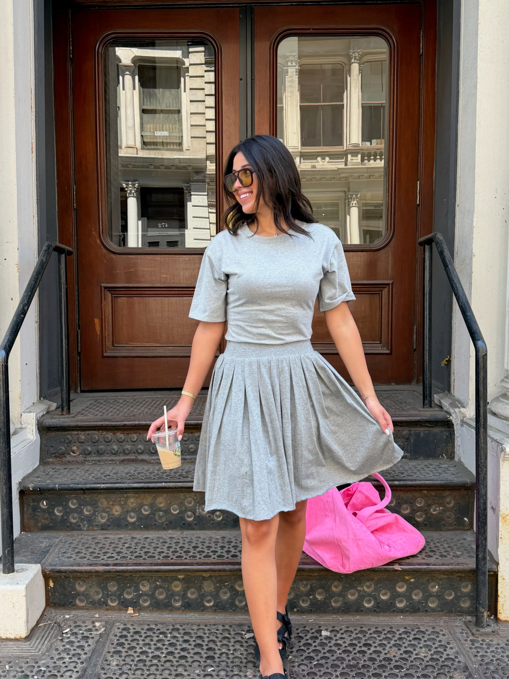 grey skirt dress Grey Pleated Maxi Skirt
