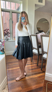 The Pleated Leather Skirt