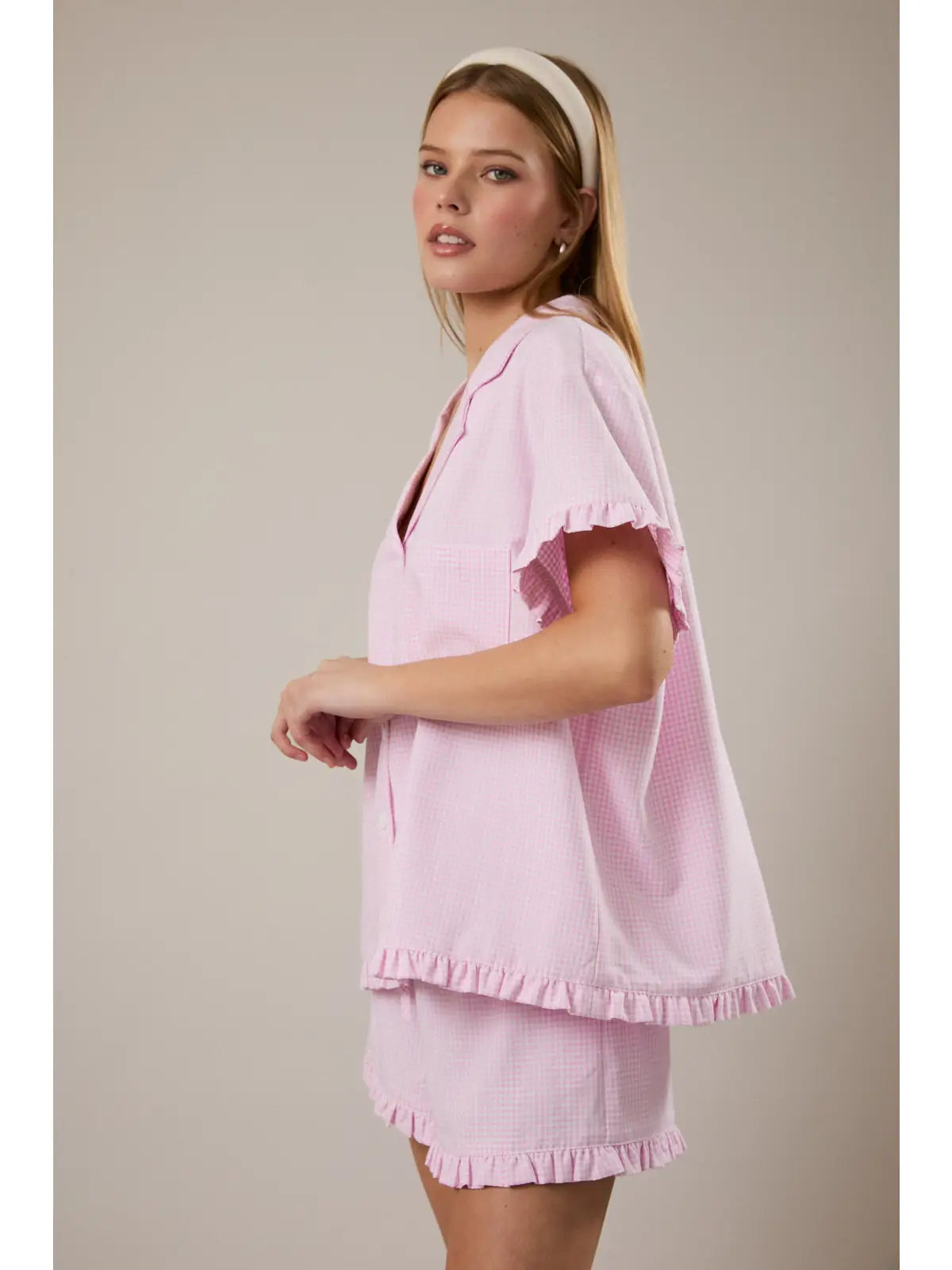 Pink Gingham Pajamas - Jupe NYC