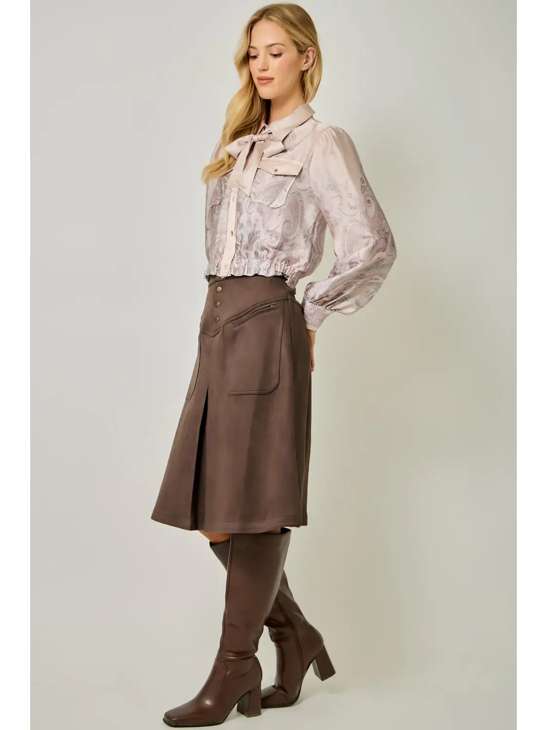Faye Suede Skirt - Jupe NYC