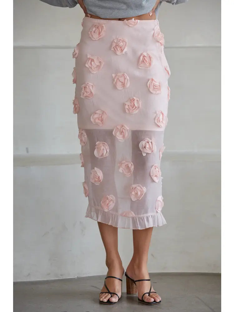 Rosette Midi Skirt - Jupe NYC