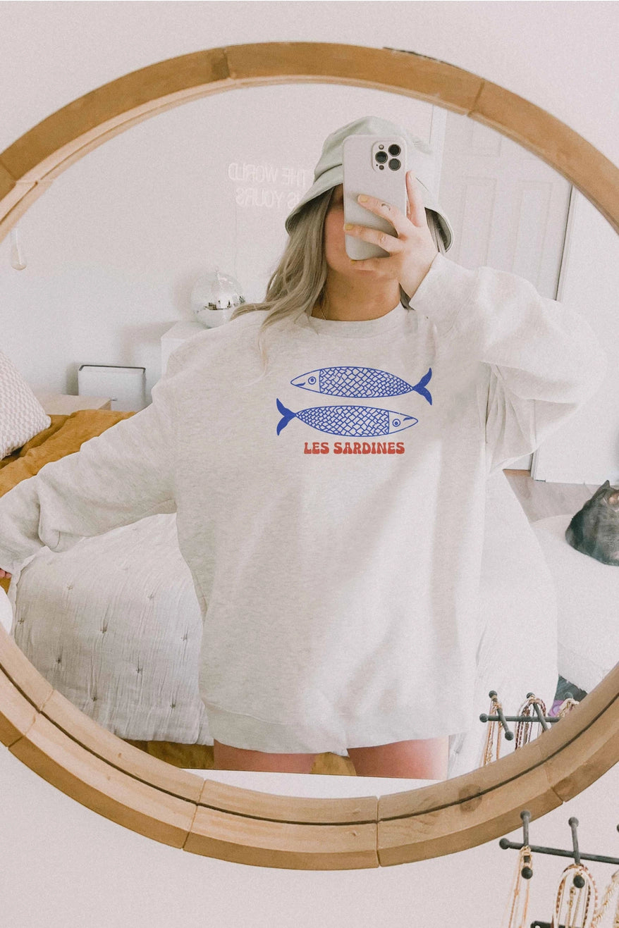 Les Sardines Oversized Graphic Sweatshirt - Jupe NYC